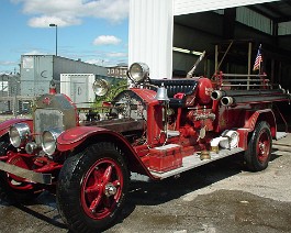 When new, this pumper came with wooden spoke wheels and two wheel brakes. The vehicle was later upgraded to steel wheels and four wheel mechanical brakes.
